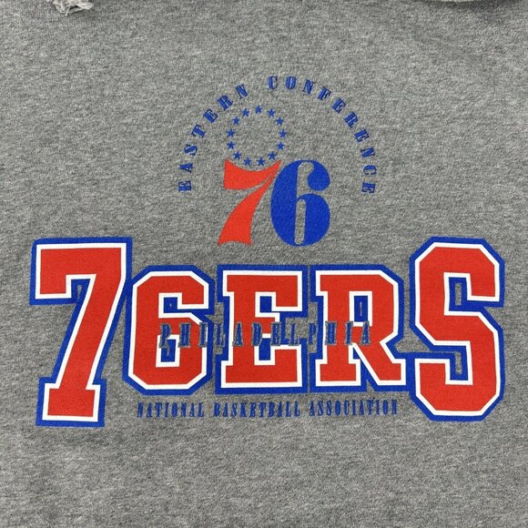Philadelphia 76ers Sixers Sweatshirt Mens 5XL Gray Mitchell & Ness Hoodie - Picture 2 of 11